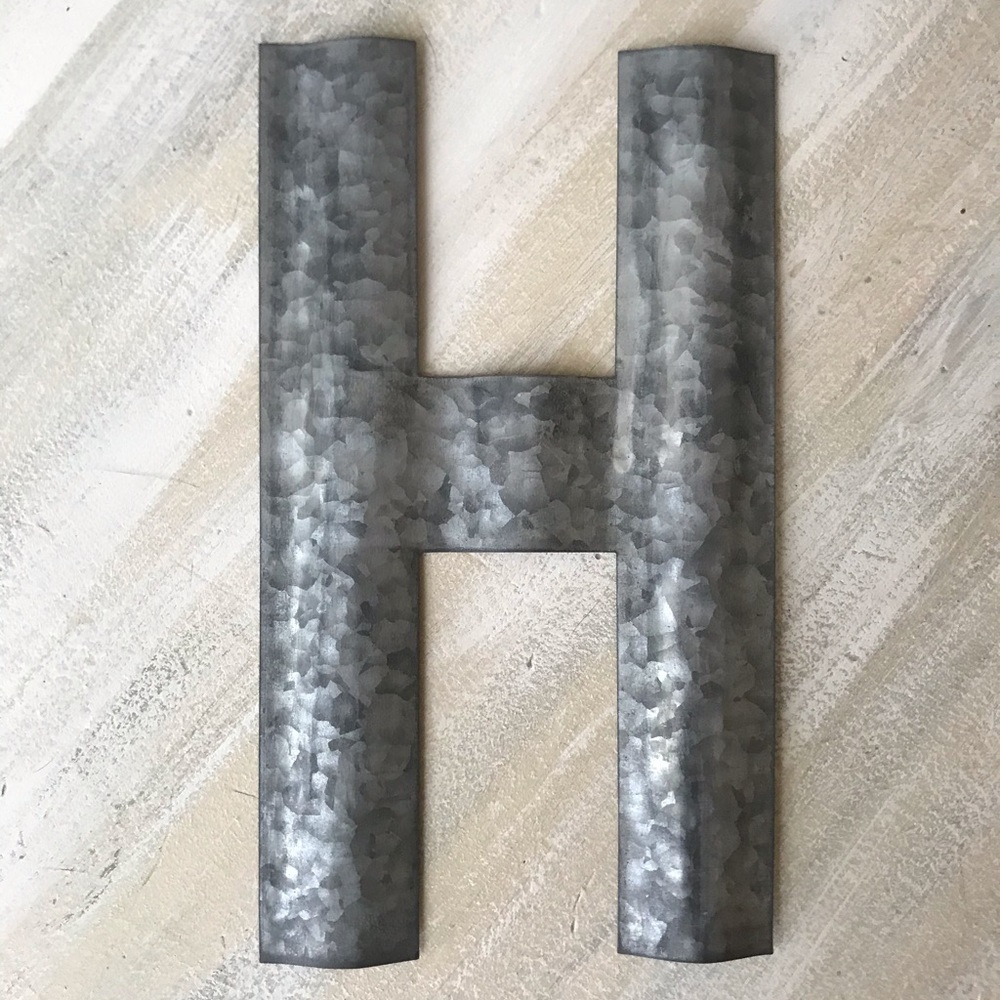 Metal Galvanized Letter “H”